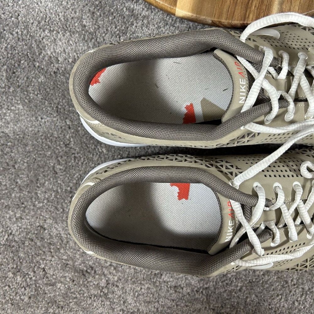 Nike Air Rate Tour 379200-212 Men’s Size 11.5 Khaki Mesh Spiked Golf Shoes Used - Picture 9 of 11